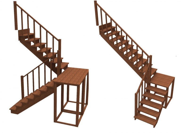 Лестницы с промежуточной площадкой