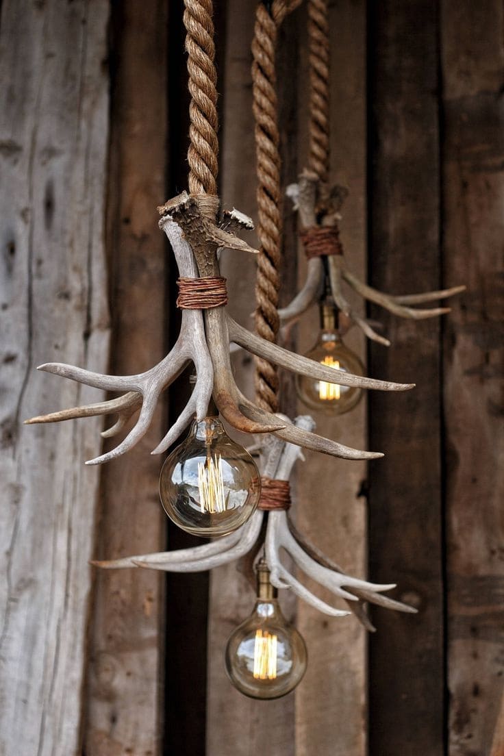 Оригинальный и незатейливый дизайн светильника в деревенском стиле