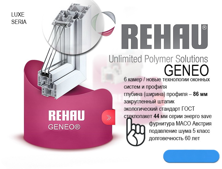 Пластиковые окна Rehau (Рехау) Geneo