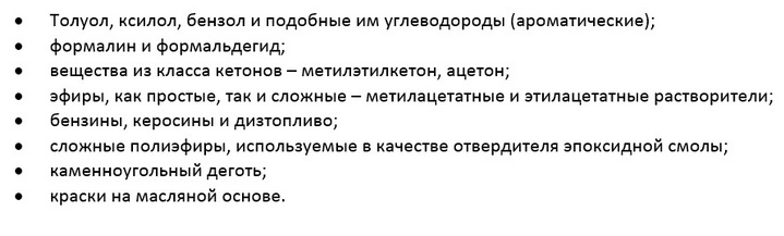 С некоторыми веществами применять пеноплекс нельзя