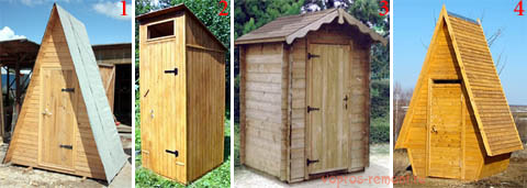 Виды деревянных кабин для туалетов