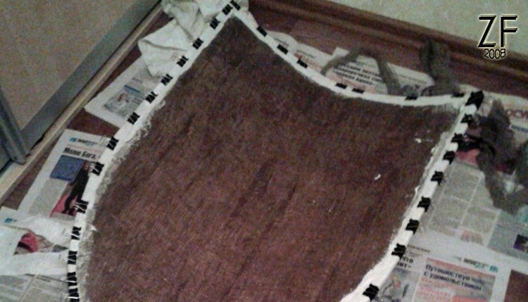 Второй слой ткани для щита: плотный лен