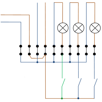 Схема распределительной коробки во втором коридоре